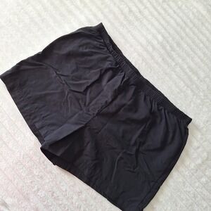Lands End Nylon Black Swim Shorts Womens 16 Quick Dry Lined Elastic Waist Beachy